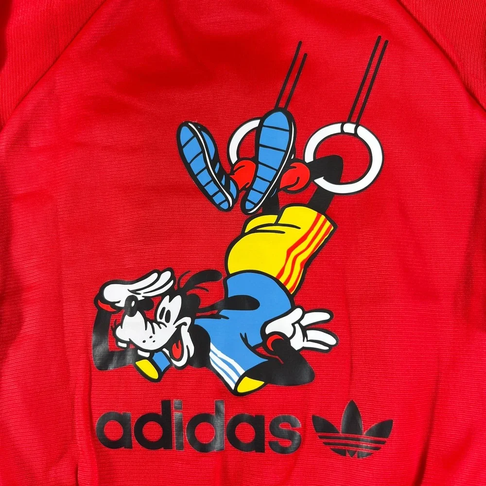 Adidas Track Suit Kids 6M Red Disney Goofy Superstar Jacket Pants Set Vintage